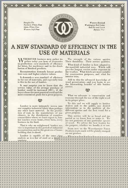 1921 ad for weyerhaeuser forest products - st. paul